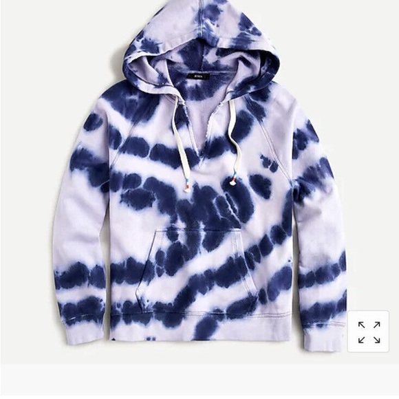 J.Crew TIE-DYED HOODIE IN ORIGINAL COTTON TERRY XS - Picture 2 of 4